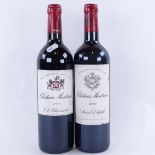 2 bottles of red Bordeaux wine, Chateau Montrose, vintage 2001 and 2006, 2nd Growth ...