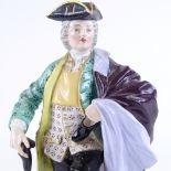 A 19th century Meissen porcelain figure, the shoemaker, height 21cm Front leg probably restored