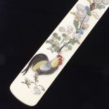 A fine quality Japanese ivory and Shibayama page turner, Meiji Period, decorated with mother-of-