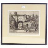 Albany Howarth (1872 - 1936), engraving, the Landgate Rye, signed in pencil, plate 9.5" x 12.5",