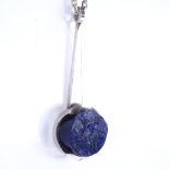SVEN HAUGAARD - a Vintage Danish stylised sterling silver and sodalite pendant necklace, on sterling