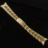 ROLEX - a polished and brushed 18ct gold Oyster link bracelet strap, 57B end links to fit an