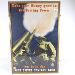 Make Your Money Provide The Driving Power, original Post Office Savings Bank poster, framed, overall