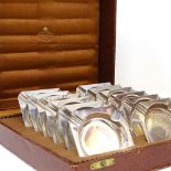 A set of 12 Art Deco Swedish silver ashtrays, by K Anderson, hallmarks Stockholm 1933/4/5, length