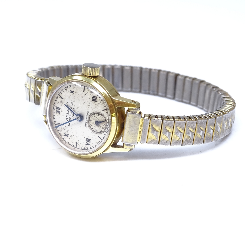 ROLEX - a lady's gold plated stainless steel Precision mechanical wristwatch, retailed by Dobbies - Image 2 of 5