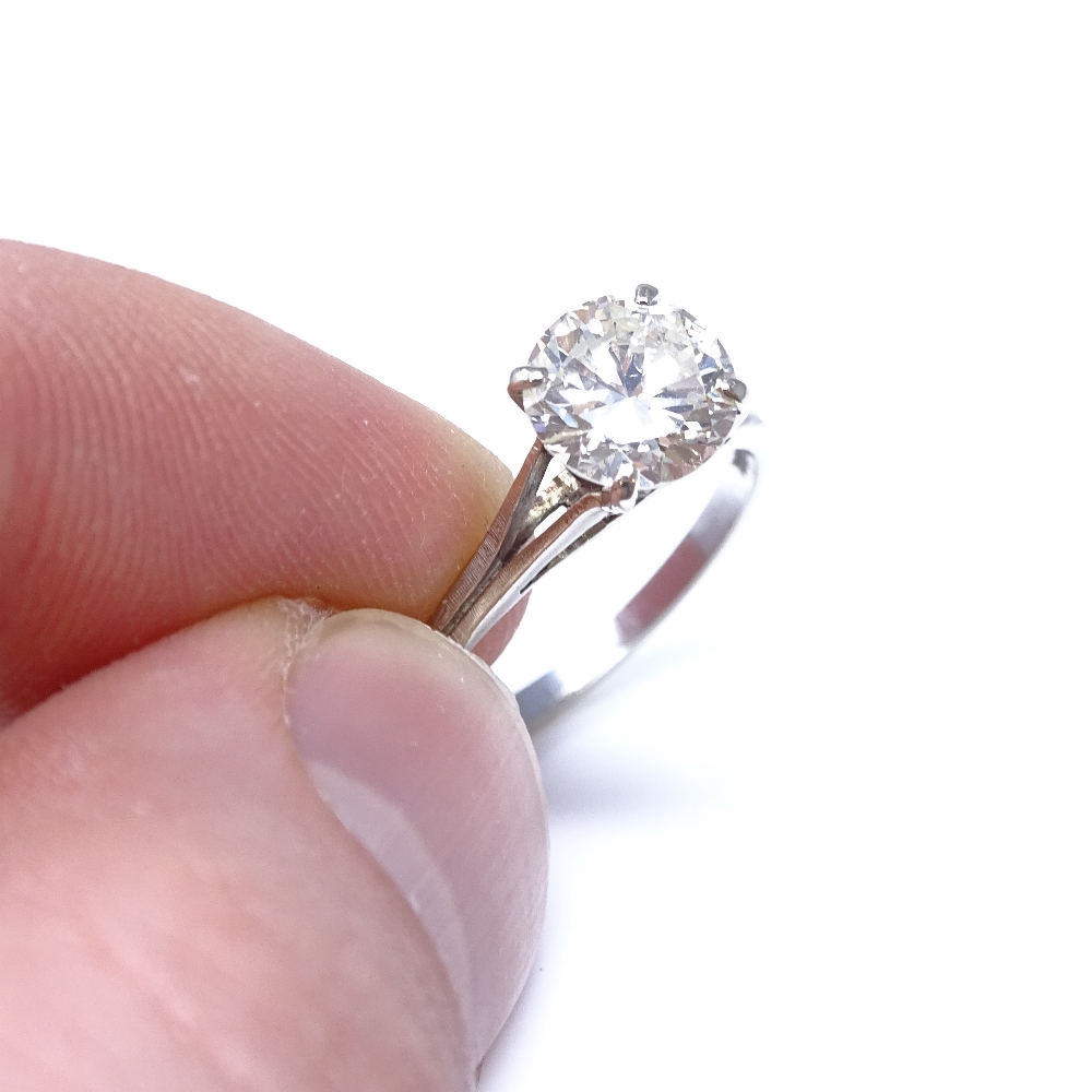 A 14ct white gold 1.6ct solitaire diamond ring, high 4-claw setting, diamond weighs approx 1.6ct, - Image 5 of 8