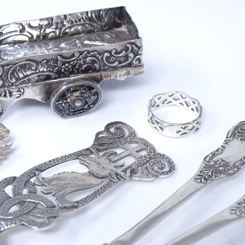 A George V Scottish silver Holyrood spoon, by Henry Tatton, hallmarks Edinburgh 1911, a pair of - Image 3 of 4