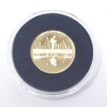 A Centenary of World War I 22ct gold proof £1 coin by The Jubliee Mint, reverse depicting lone