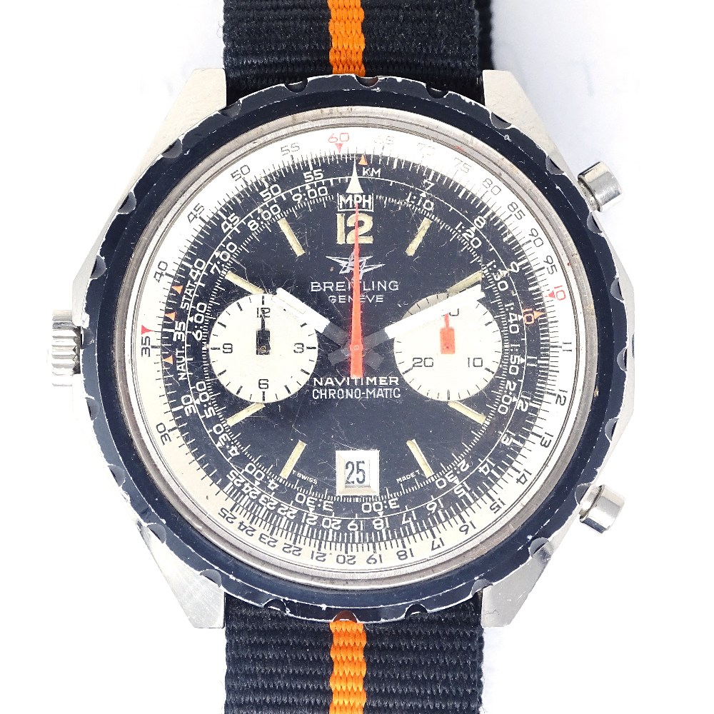 BREITLING - a Vintage stainless steel Navitimer Chrono-Matic automatic chronograph wristwatch,