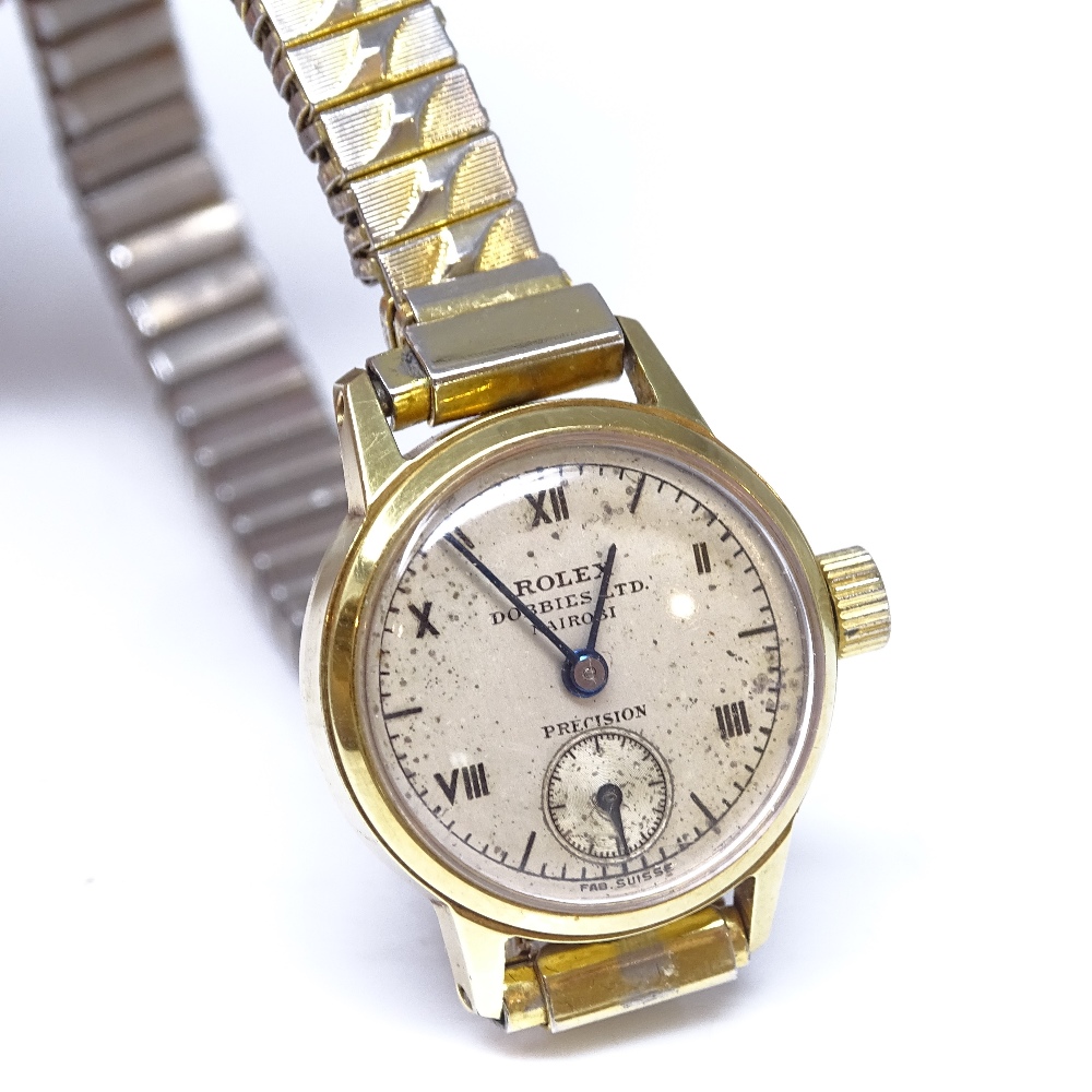 ROLEX - a lady's gold plated stainless steel Precision mechanical wristwatch, retailed by Dobbies - Image 3 of 5