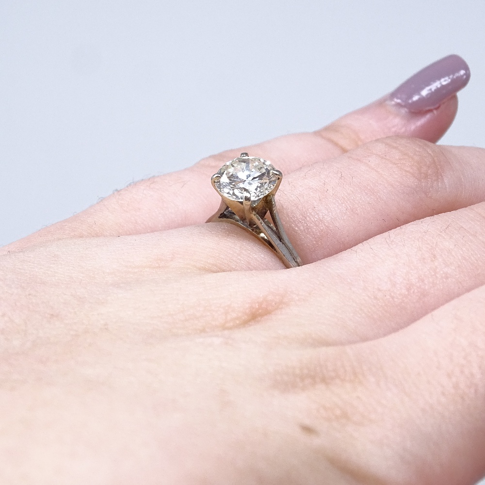 A 14ct white gold 1.6ct solitaire diamond ring, high 4-claw setting, diamond weighs approx 1.6ct, - Image 8 of 8