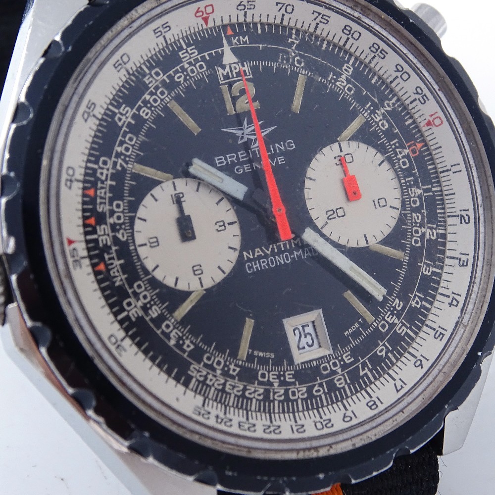 BREITLING - a Vintage stainless steel Navitimer Chrono-Matic automatic chronograph wristwatch, - Image 4 of 8