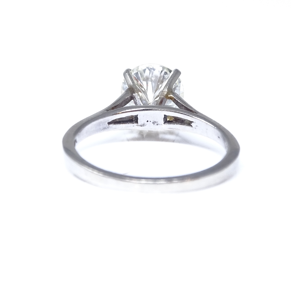A 14ct white gold 1.6ct solitaire diamond ring, high 4-claw setting, diamond weighs approx 1.6ct, - Image 3 of 8