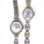 2 lady's Vintage 9ct gold wristwatches, comprising Rotary and H Samuel, on 9ct straps, 24.6g
