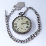 An early 20th century silver-cased open-face key-wind pocket watch, by Harris Stone of Leeds,