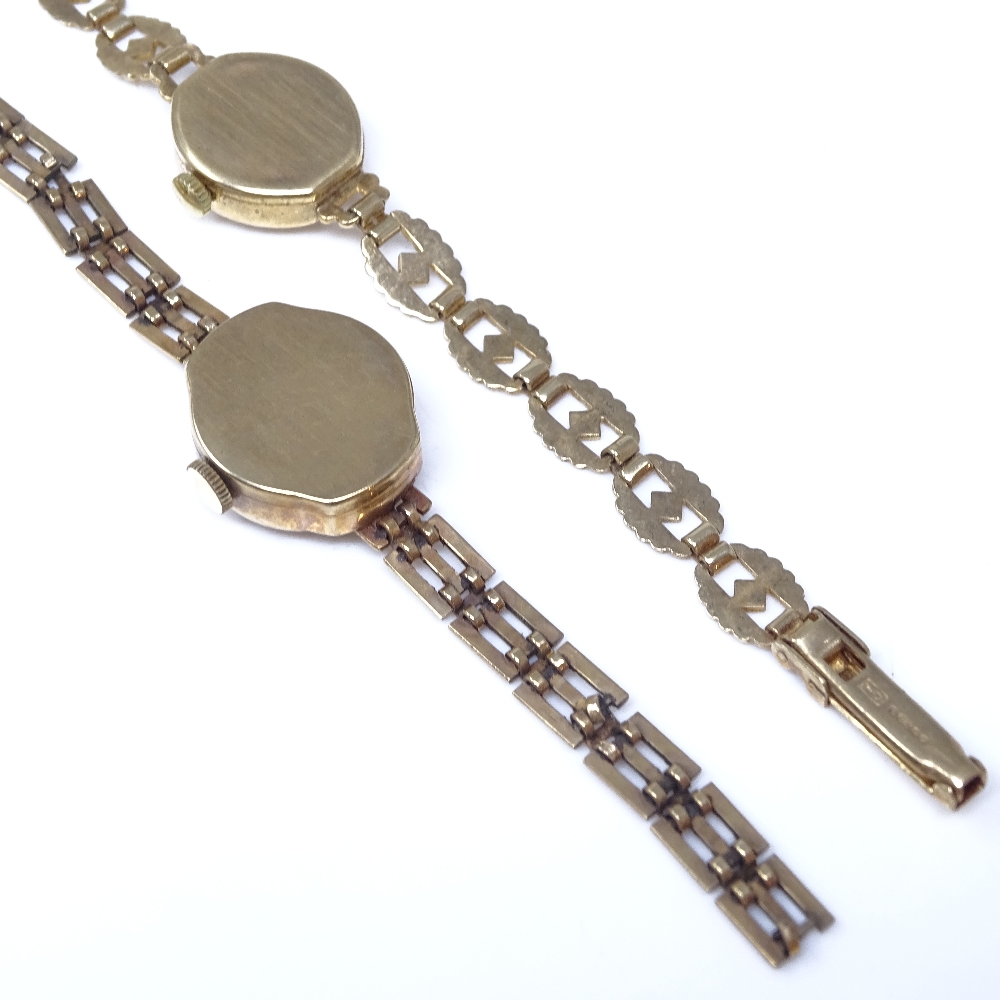 2 lady's Vintage 9ct gold wristwatches, comprising Rotary and H Samuel, on 9ct straps, 24.6g - Image 4 of 6