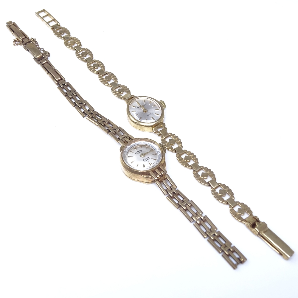 2 lady's Vintage 9ct gold wristwatches, comprising Rotary and H Samuel, on 9ct straps, 24.6g - Image 2 of 6