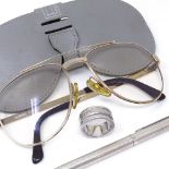 A Mont Blanc Creative sterling silver band ring, a pair of Vintage Dunhill 6029 gold plated glasses,