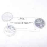 A Centenary of World War I £5 Coin Collection by The Jubilee Mint, comprising 3 silver plate on