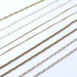 4 various 9ct gold necklaces, and a 9ct bracelet, 13g total, (4) All in very good original