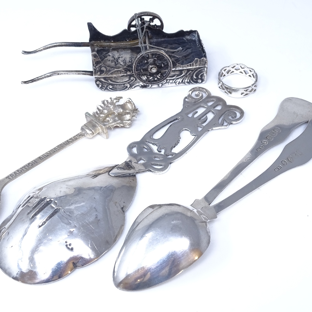 A George V Scottish silver Holyrood spoon, by Henry Tatton, hallmarks Edinburgh 1911, a pair of - Image 4 of 4