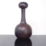 RICHARD NISSEN - a Vintage Danish stained teak mallet shaped pepper mill, stainless steel