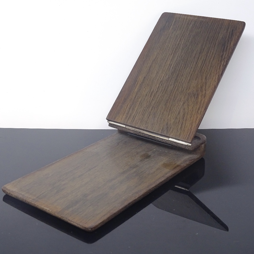 AXEL SALOMONSEN - a Vintage Danish sterling silver inlaid bog oak desk notepad holder, classic motor - Image 4 of 5