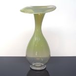 INGEBORG LUNDIN FOR ORREFORS - a mid-century Swedish Orchid yellow glass vase, circa 1950s, clear