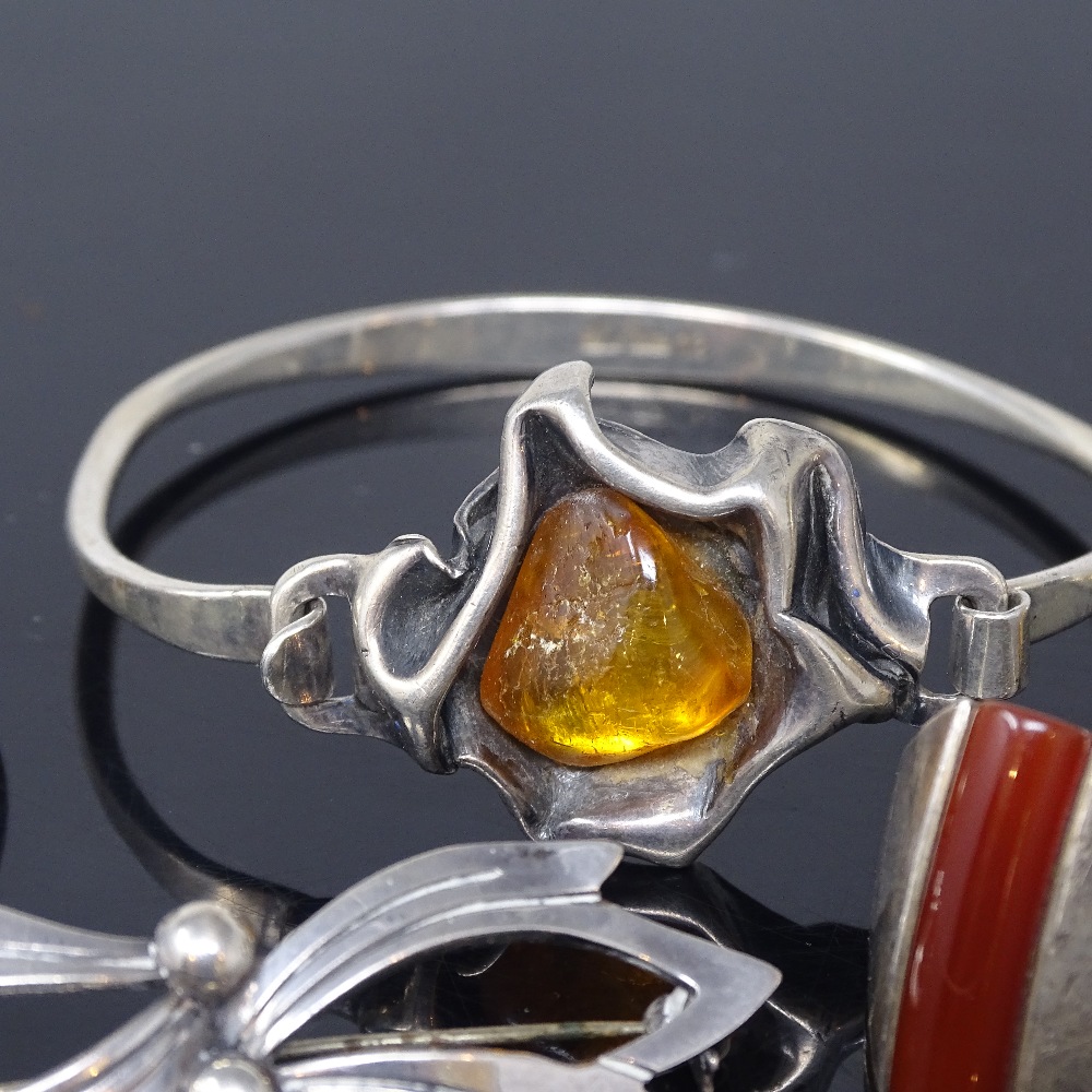 NIELS ERIK FROM - various Vintage Danish sterling silver stone set jewellery, comprising rings, - Image 4 of 5