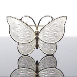 KARIN PEDERSEN FOR JEMAX - a Vintage Danish vermeil sterling silver and white enamel butterfly