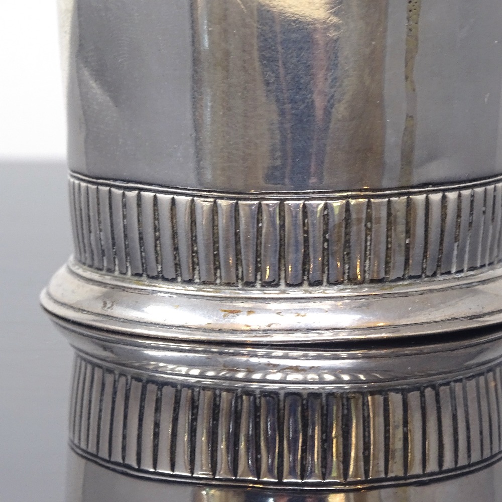 HANS JOSEF PIIL - a 19th century Danish silver beaker, floral swag decorated neck with flared rim - Image 3 of 5