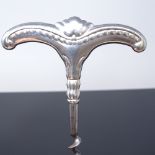 COHR ATLA - an Art Nouveau Danish silver plated corkscrew, moustache design handle with steel worm
