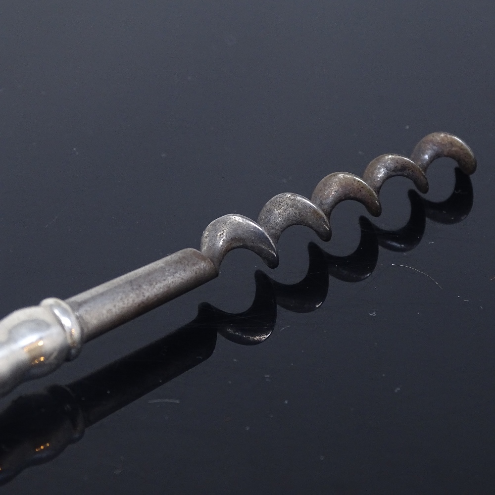 COHR ATLA - an Art Nouveau Danish silver plated corkscrew, moustache design handle with steel worm - Image 3 of 5