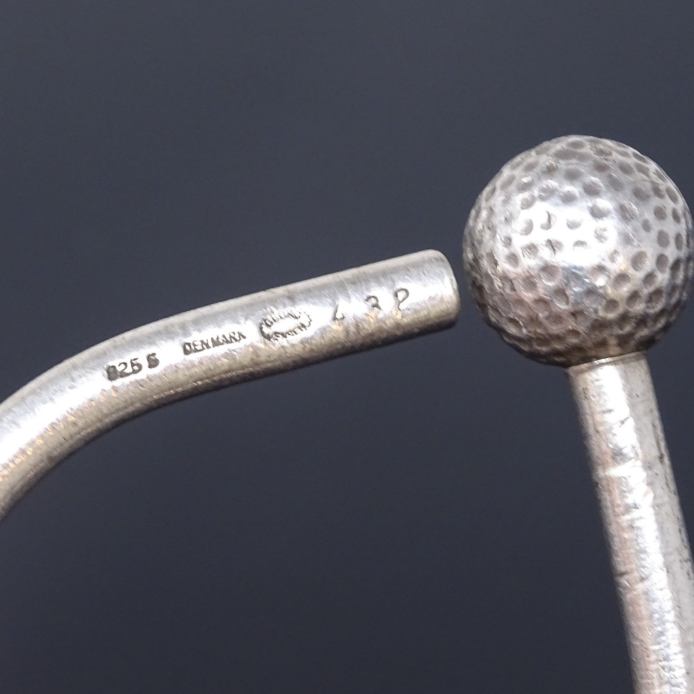 GEORG JENSEN - a Danish sterling silver golf key ring fob, model no. 432, length 5.5cm, 21g Very - Image 4 of 5