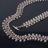HERMANN SIERSBOL - a Vintage Danish sterling silver matching necklace and bracelet set, double-links