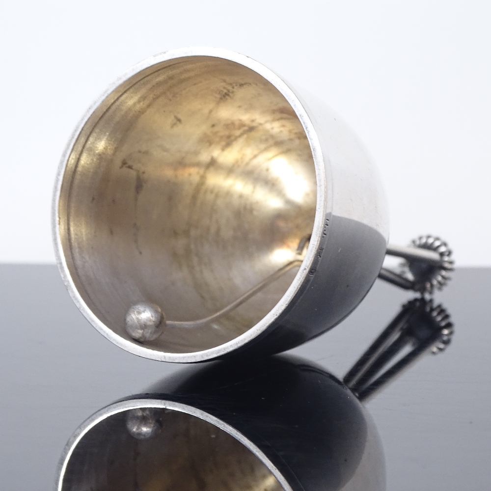 HANS JENSEN & CO - a Vintage Danish silver plated dinner bell, maker's marks HJ, silver plate - Image 3 of 5