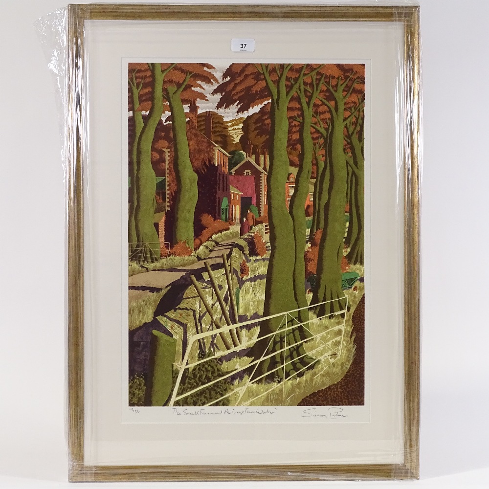 Simon Palmer, screen print, The small farmer and the large farm worker, signed in pencil, no. 112/ - Image 2 of 4