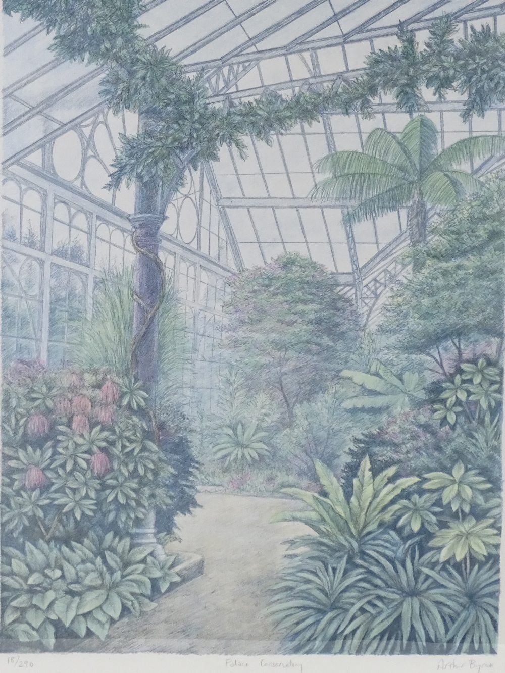 Arthur Byrne (b.1946), signed original limited edition screen print "Palace Conservatory" 18/290,