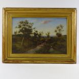 H Buttler, a pair of 19th century oils on canvas, rural landscapes, signed and dated 1901, 16" x