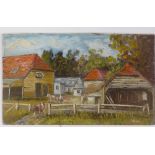 H M Higgs, 6 watercolours on board/paper of rural buildings and 1 oil on board signed Maurice,