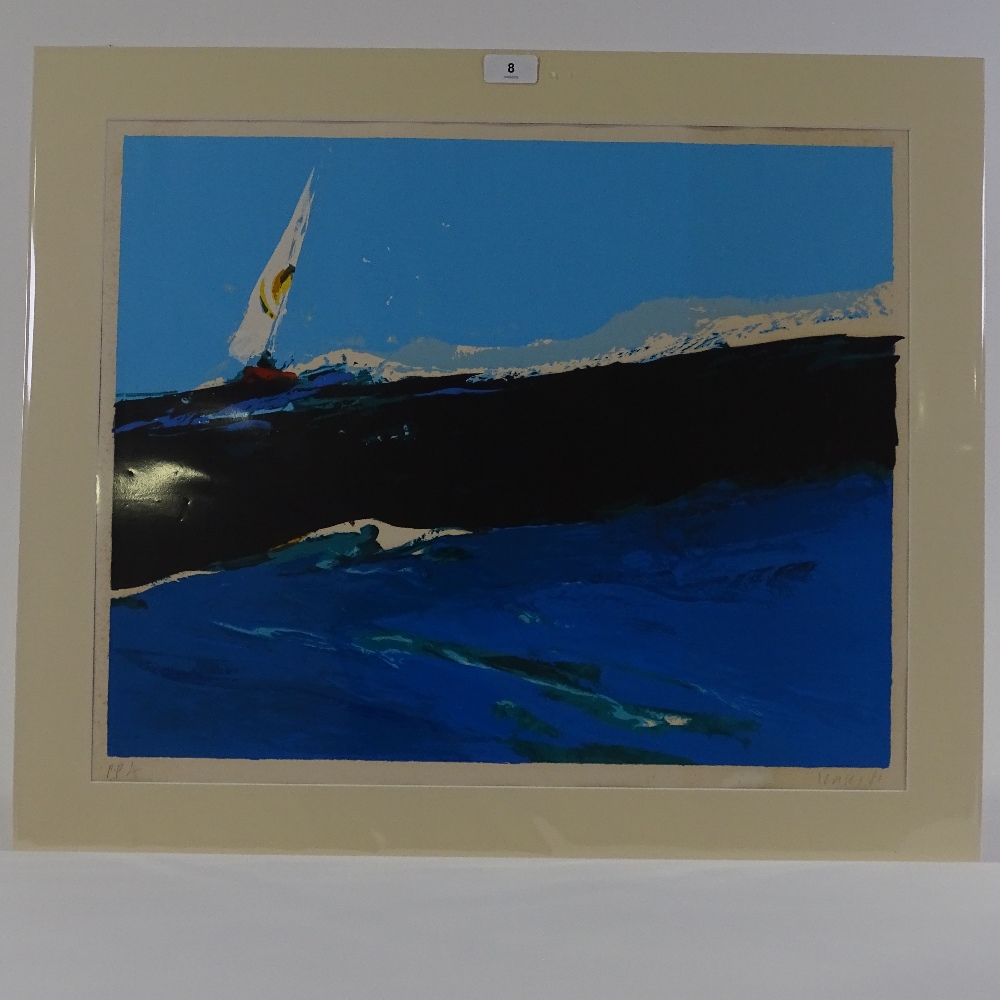 Donald Hamilton Fraser (1929 - 2009), colour screen print, yacht at sea, signed in pencil, dated - Image 2 of 4