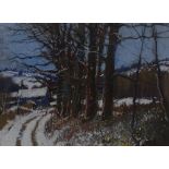 Richard Thorn (b.1952) pastel "A December Fall", 8" x 10.5", framed Excellent condition, Gallery