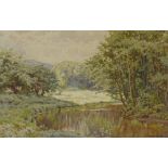 Forster Robson, watercolour, pond scene, signed and dated 1929, 13" x 20", framed Possibly very