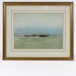 Martin Caulkin, 2 watercolours, rural landscapes, both signed, largest 11" x 15", framed Field Barns