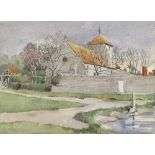 Frank C Belcher (1905-1959) , watercolour, Rottingdean Church East Sussex, signed, 13" x 9.5",