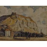 Edward Leslie Badham (1873-1944), watercolour, view from Hastings Beach towards the East Hill,