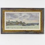 Karl Terry, oil on board, Rochester on the Medway, signed, 7.5" x 16", framed Good condition