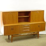 G-PLAN - a Vintage Retro Fresco Range teak highboard / sideboard credenza, circa 1970s, sliding