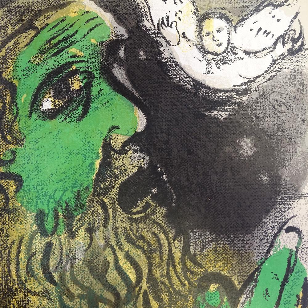 MARC CHAGALL - original colour lithograph, Job Praying, published by Verve 1960, 35cm x 26cm,