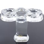 BERTIL VALLIEN FOR BODA AFORS - a Mid-Century Swedish heavy crystal glass double candle holder,